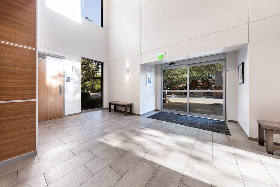 Medical office building lobby.